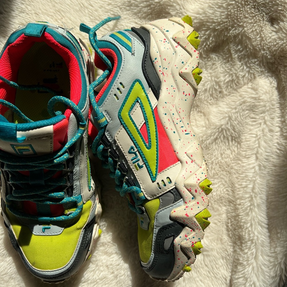 Fila Kids Sneakers in Teal, Red, and Yellow - Picture 3 of 6